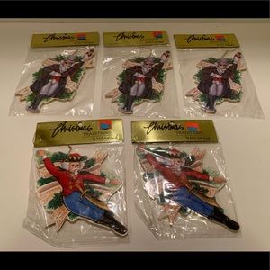 NWT LOT OF 5 DOUBLE SIDED CHRISTMAS TRADITIONS NUTCRACKER THEMED ORNAMENTS.